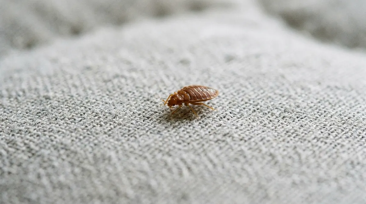Close-up of a bed bug on fabric
