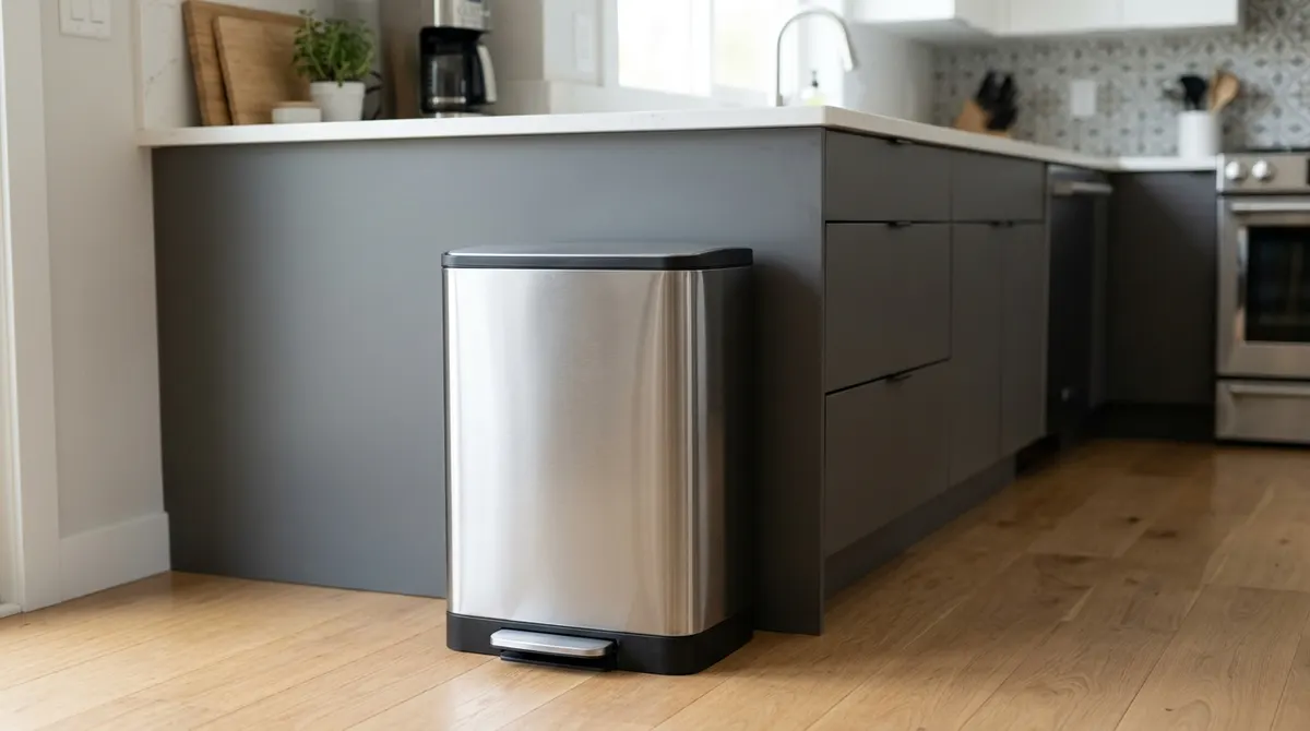 Kitchen trash can with a tight-fitting lid