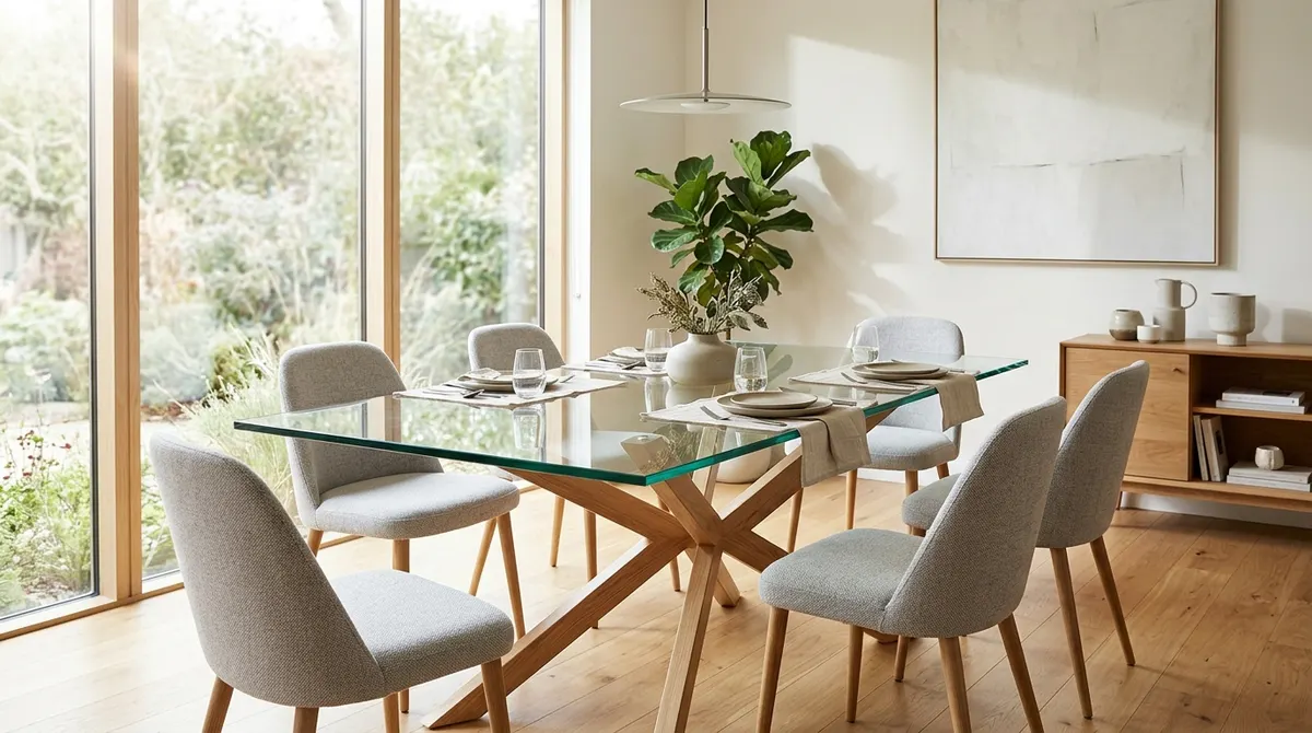 Glass dining table top